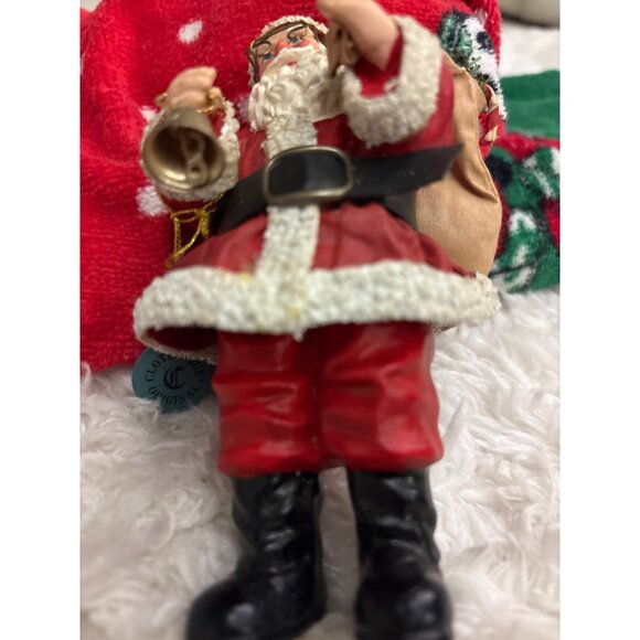 Vintage 1993 Possible Dreams Clothtique Santa Ornament Original Tag Mixed Med - Picture 13 of 13